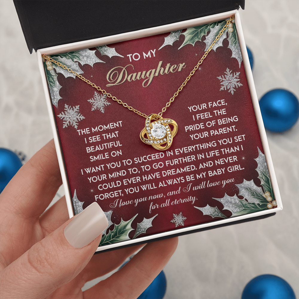 Gift for Daughter-All Eternity-Love Knot Necklace