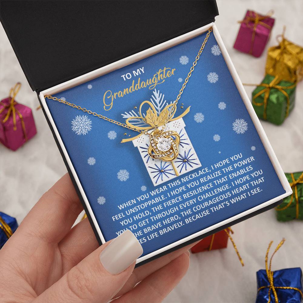 Granddaughter-Brave Hero-Love Knot Necklace