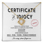 I'm Sorry-certificate of Idiocy-Love Knot Necklace