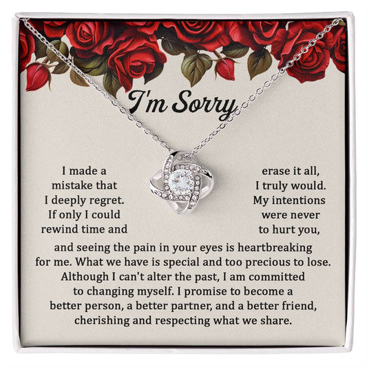 I'm Sorry-Precious to Lose-Love Knot Necklace