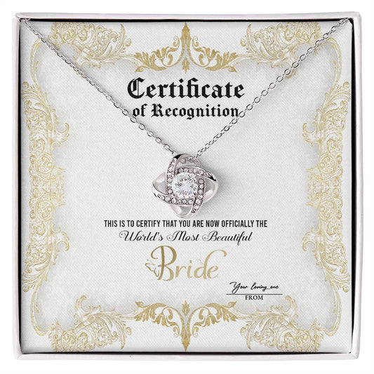 Gift for BRIDE-Certificate of Achievement-Love Knot