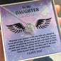 Gift For DAUGHTER-Brave and Strong Wings-Love Knots Necklace