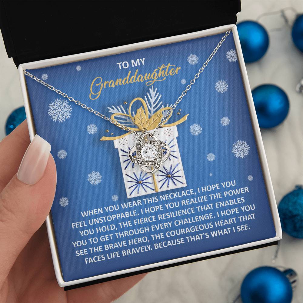 Granddaughter-Brave Hero-Love Knot Necklace