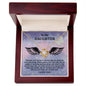 Gift For DAUGHTER-Brave and Strong Wings-Love Knots Necklace
