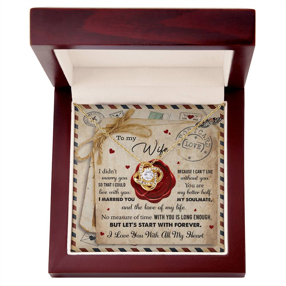 Gift for WIFE-Marry You-Love Knot Necklace