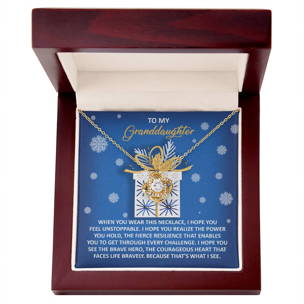 Granddaughter-Brave Hero-Love Knot Necklace