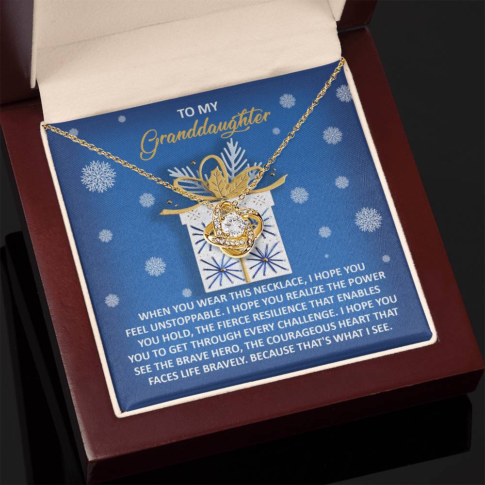 Granddaughter-Brave Hero-Love Knot Necklace