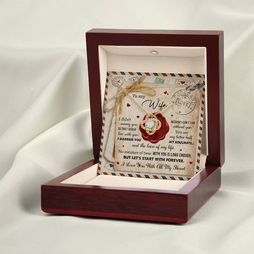 Gift for WIFE-Marry You-Love Knot Necklace