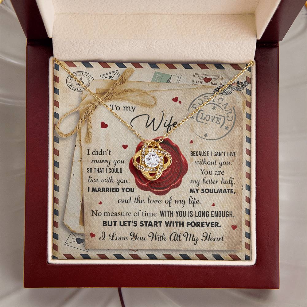 Gift for WIFE-Marry You-Love Knot Necklace