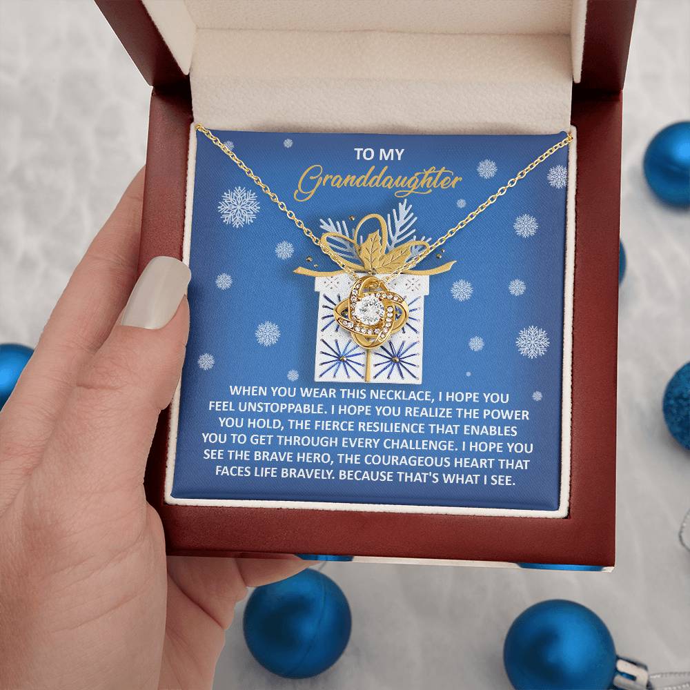 Granddaughter-Brave Hero-Love Knot Necklace