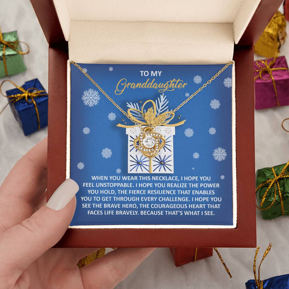 Granddaughter-Brave Hero-Love Knot Necklace