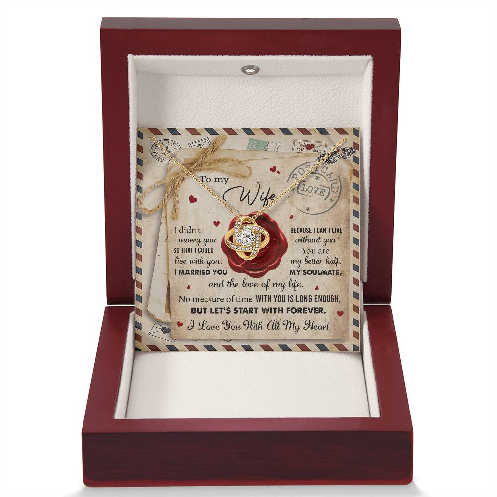 Gift for WIFE-Marry You-Love Knot Necklace