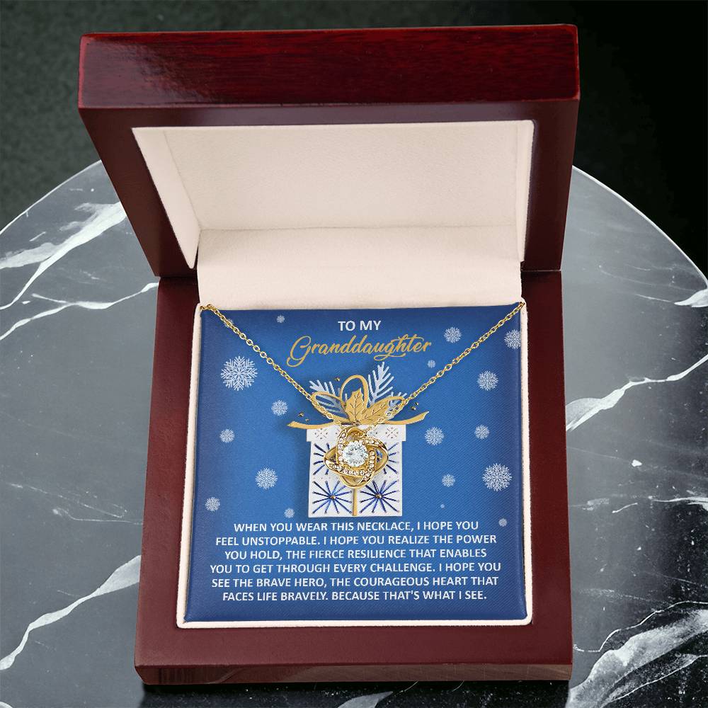 Granddaughter-Brave Hero-Love Knot Necklace