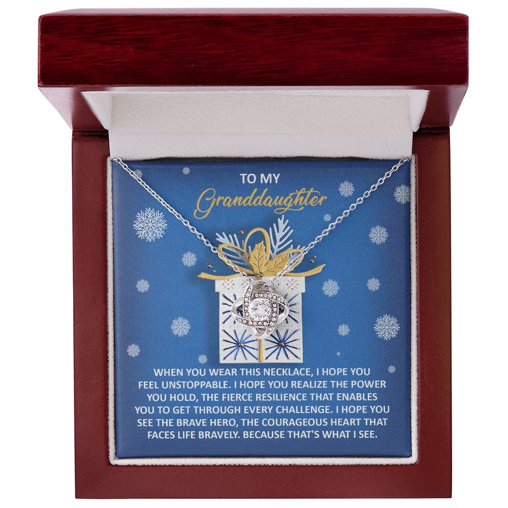 Granddaughter-Brave Hero-Love Knot Necklace