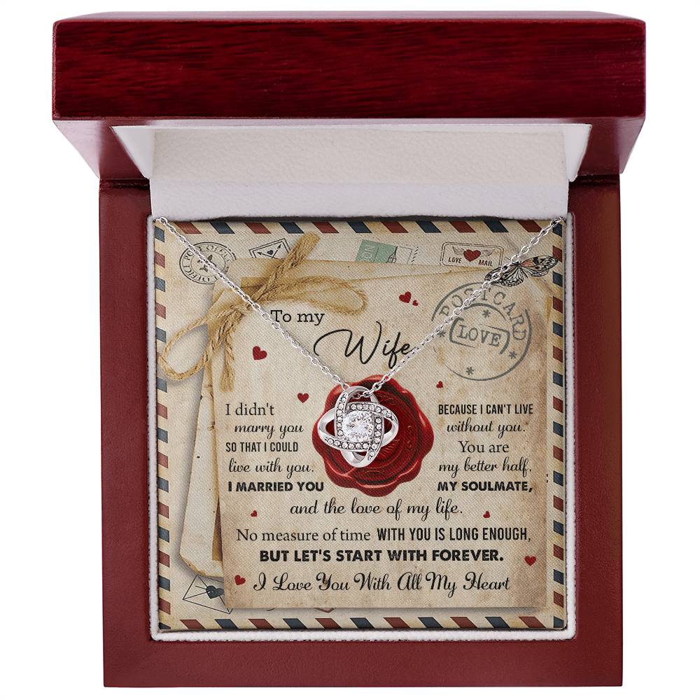 Gift for WIFE-Marry You-Love Knot Necklace
