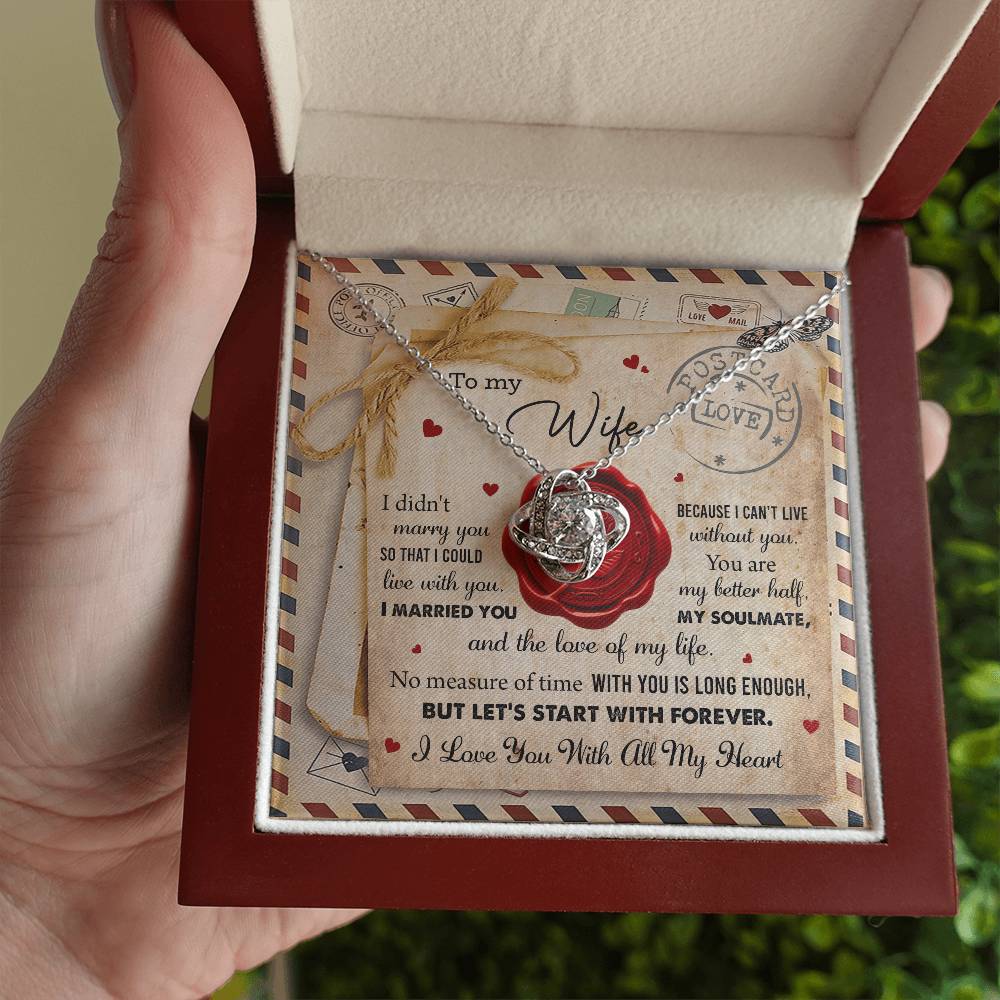 Gift for WIFE-Marry You-Love Knot Necklace