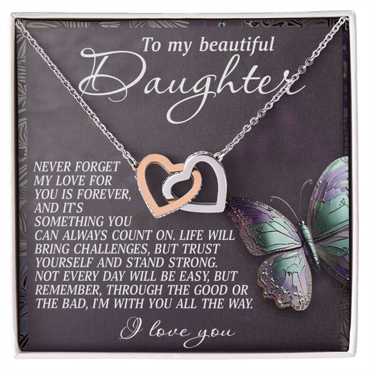 Daughter-Forever Love,Interlocking Hearts
