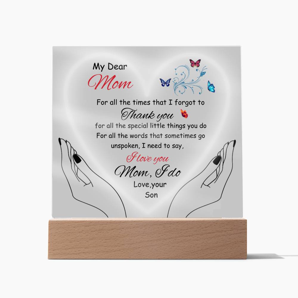 Gift For Mom Fr. Son- "Thank You"