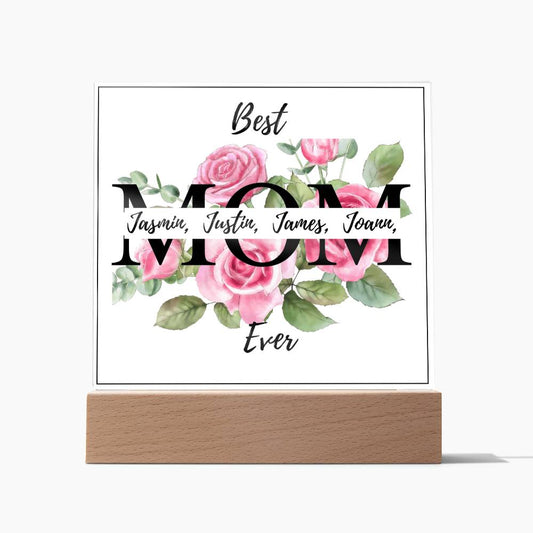 Gift for Mom-Best Mom Ever Personalize Names