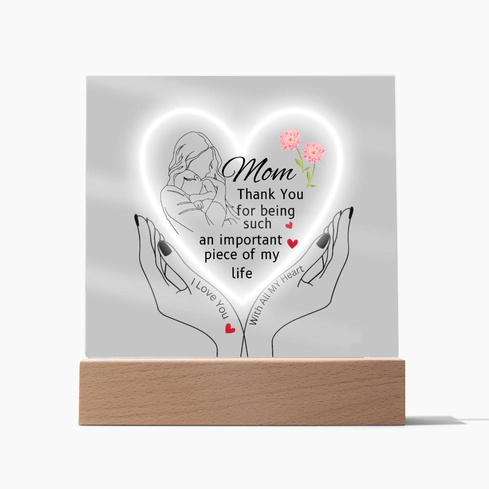 Gift For Mom "thank You"-Plaque