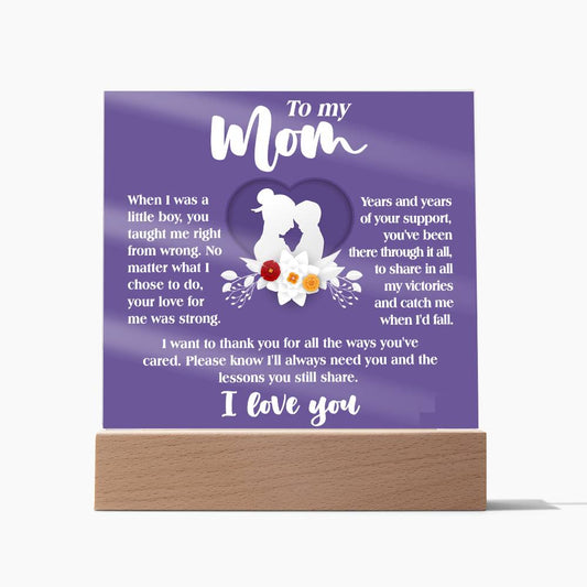 Gift for Mom-Ways You've Cared- Square Plaque