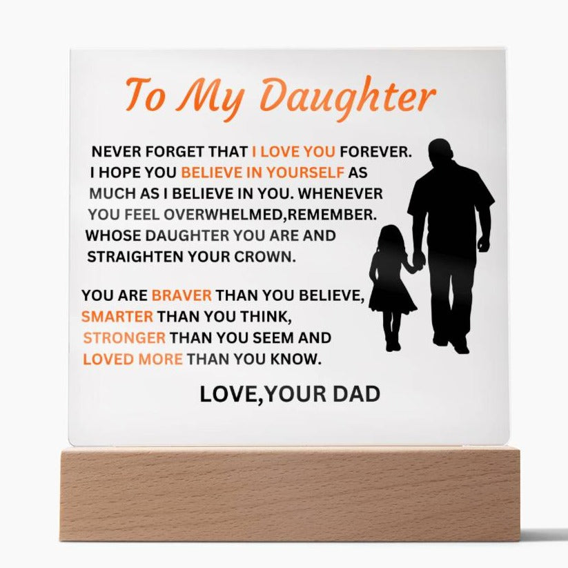 Gift For Daughter From Dad-Never Forge That I Love You Forever-Plaque