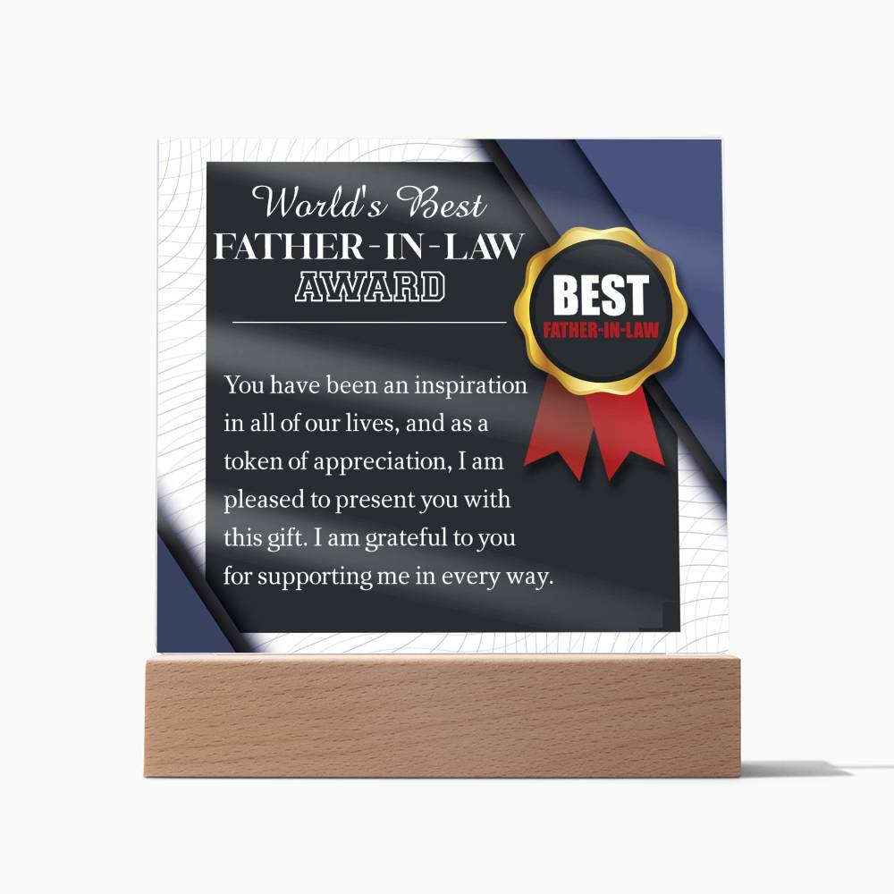 Gift for Father N Law-The World Award-Plaque