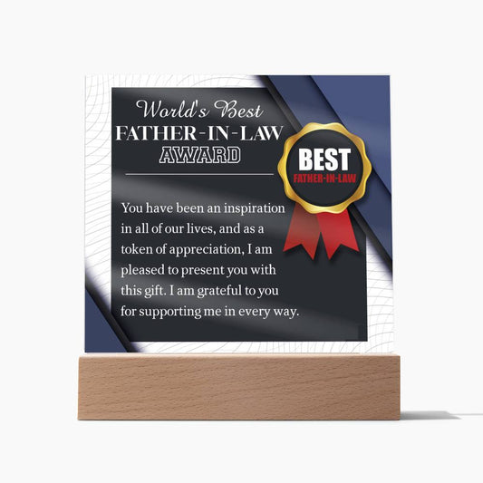 Gift for Father N Law-The World Award-Plaque