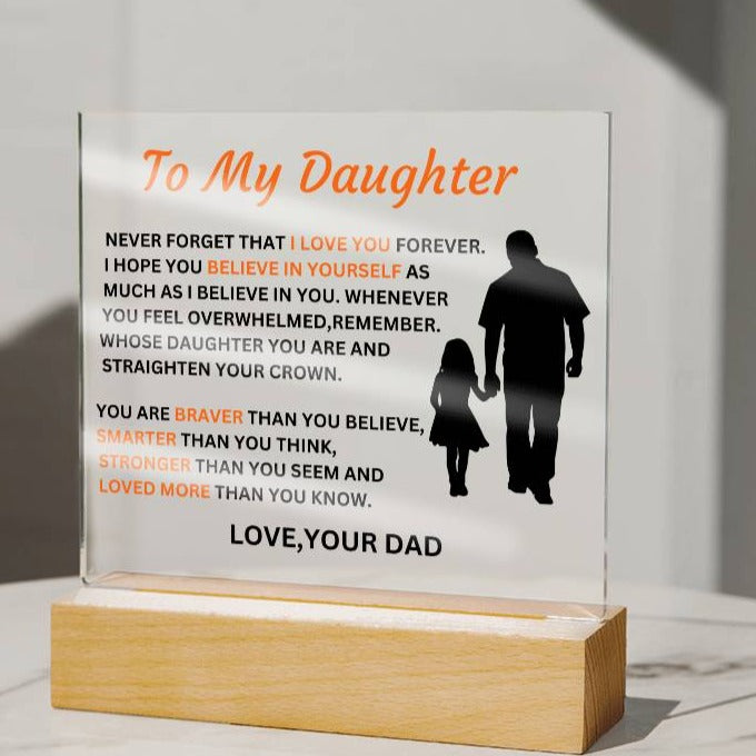 Gift For Daughter From Dad-Never Forge That I Love You Forever-Plaque
