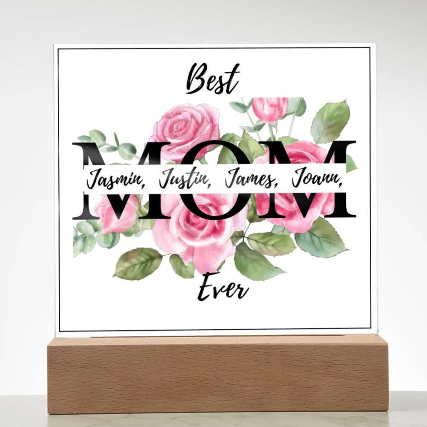 Gift for Mom-Best Mom Ever Personalize Names