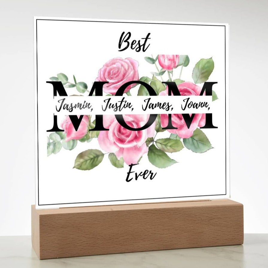 Gift for Mom-Best Mom Ever Personalize Names