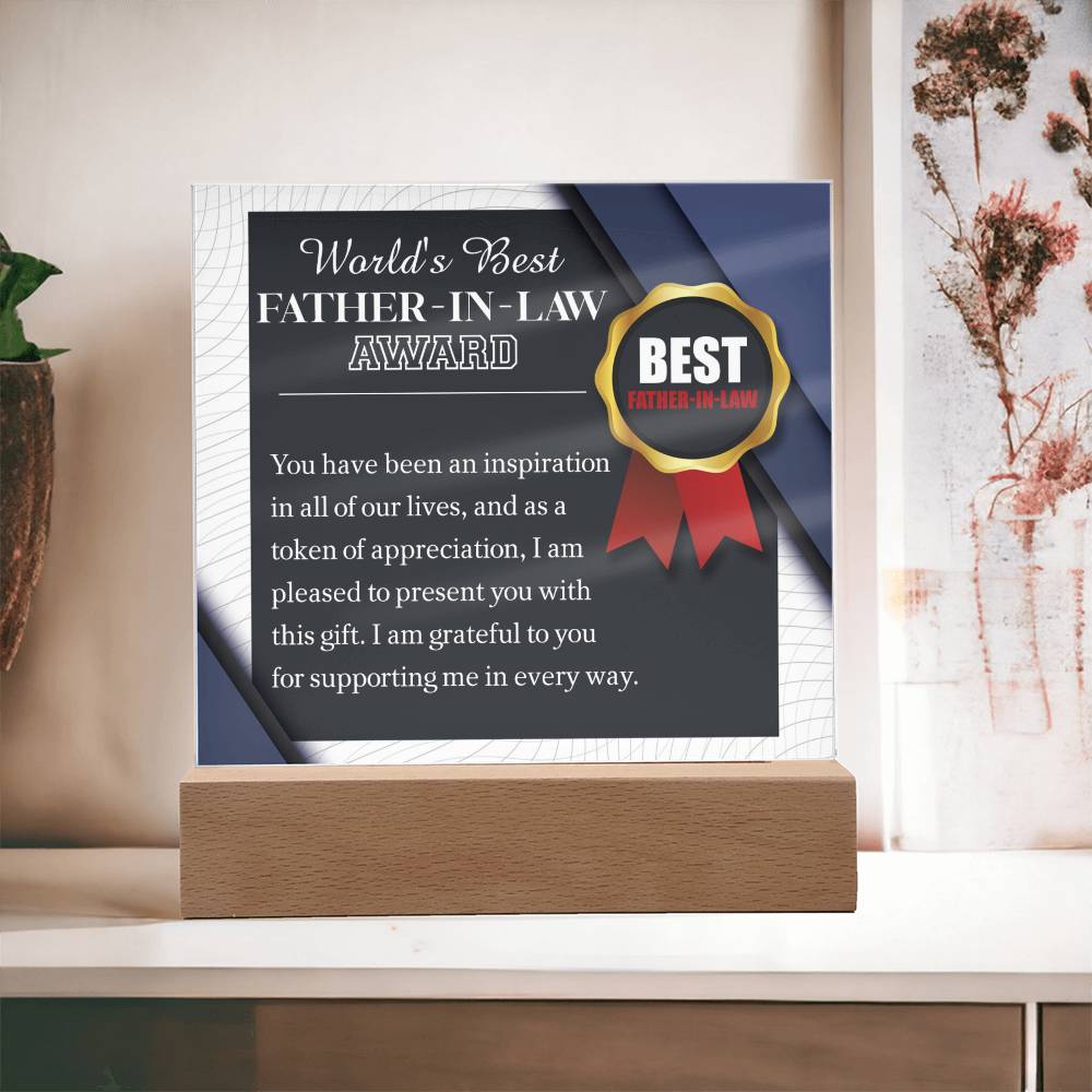 Gift for Father N Law-The World Award-Plaque