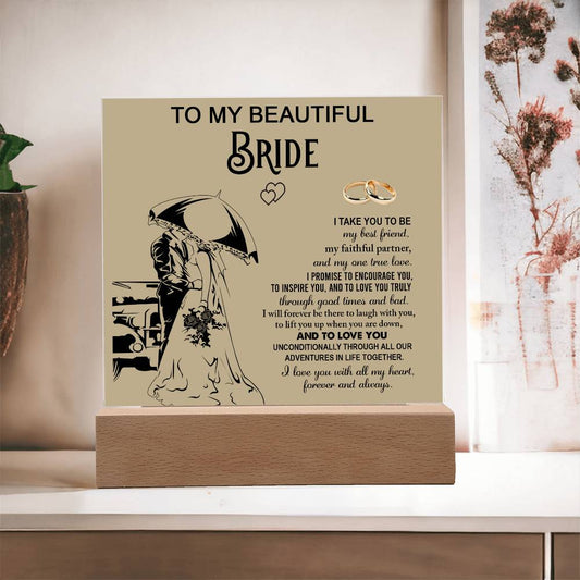 Gift To My Beautiful Bride-Square Plaque