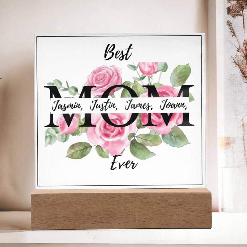 Gift for Mom-Best Mom Ever Personalize Names