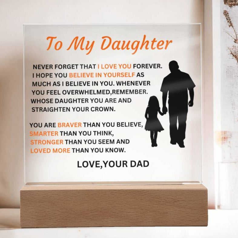 Gift For Daughter From Dad-Never Forge That I Love You Forever-Plaque