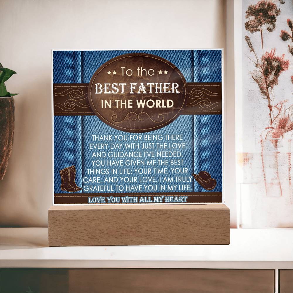 Gift for Dad-All My Heart-Square Acrylic Plaque