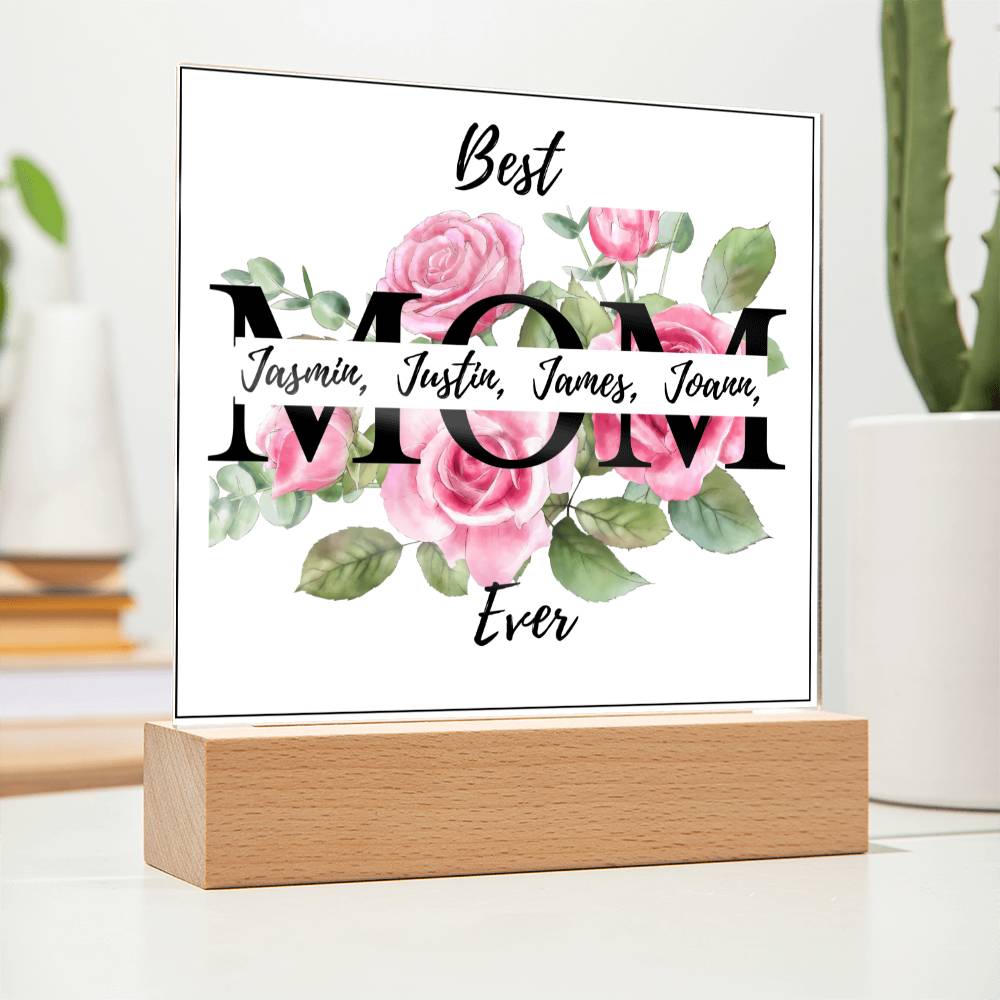 Gift for Mom-Best Mom Ever Personalize Names