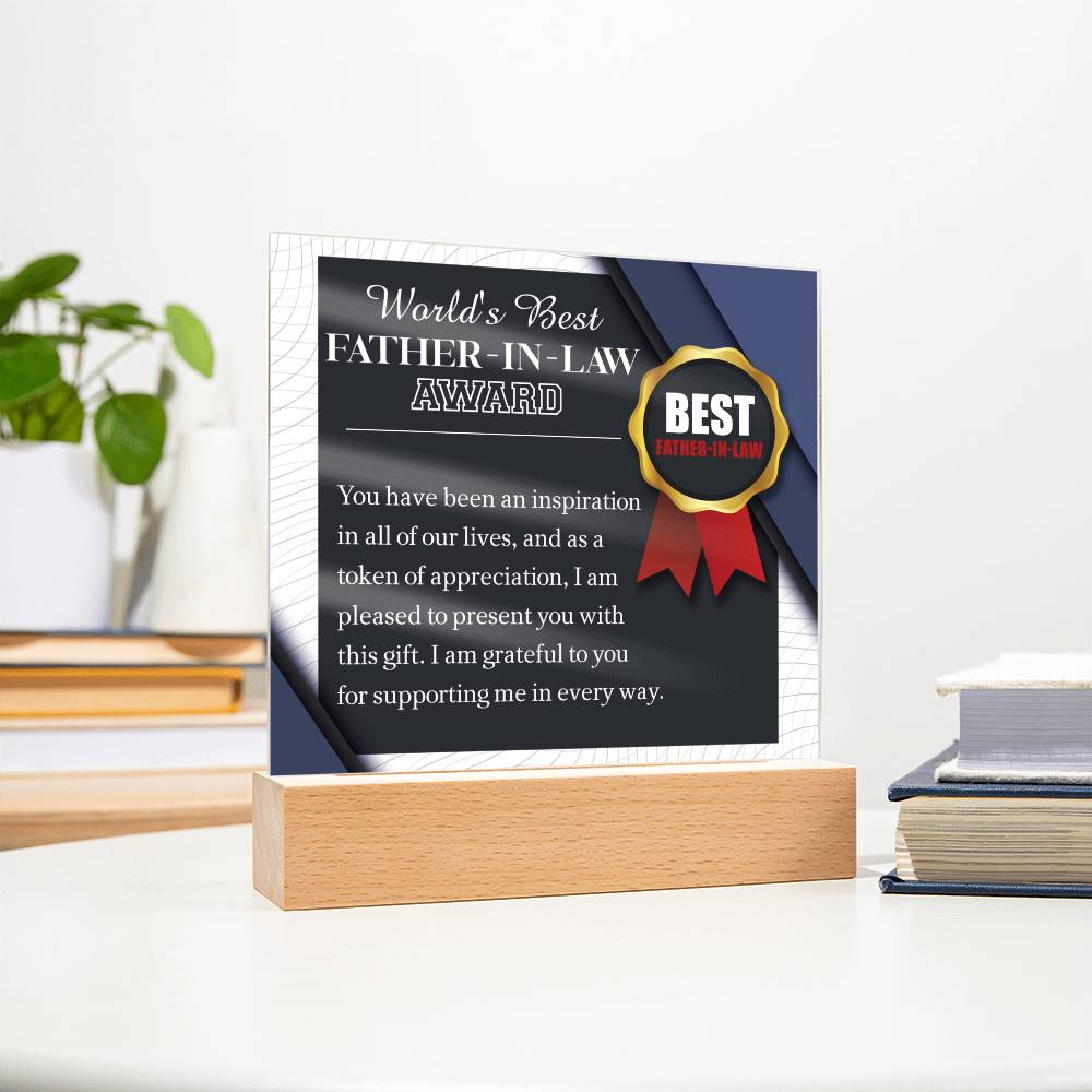 Gift for Father N Law-The World Award-Plaque
