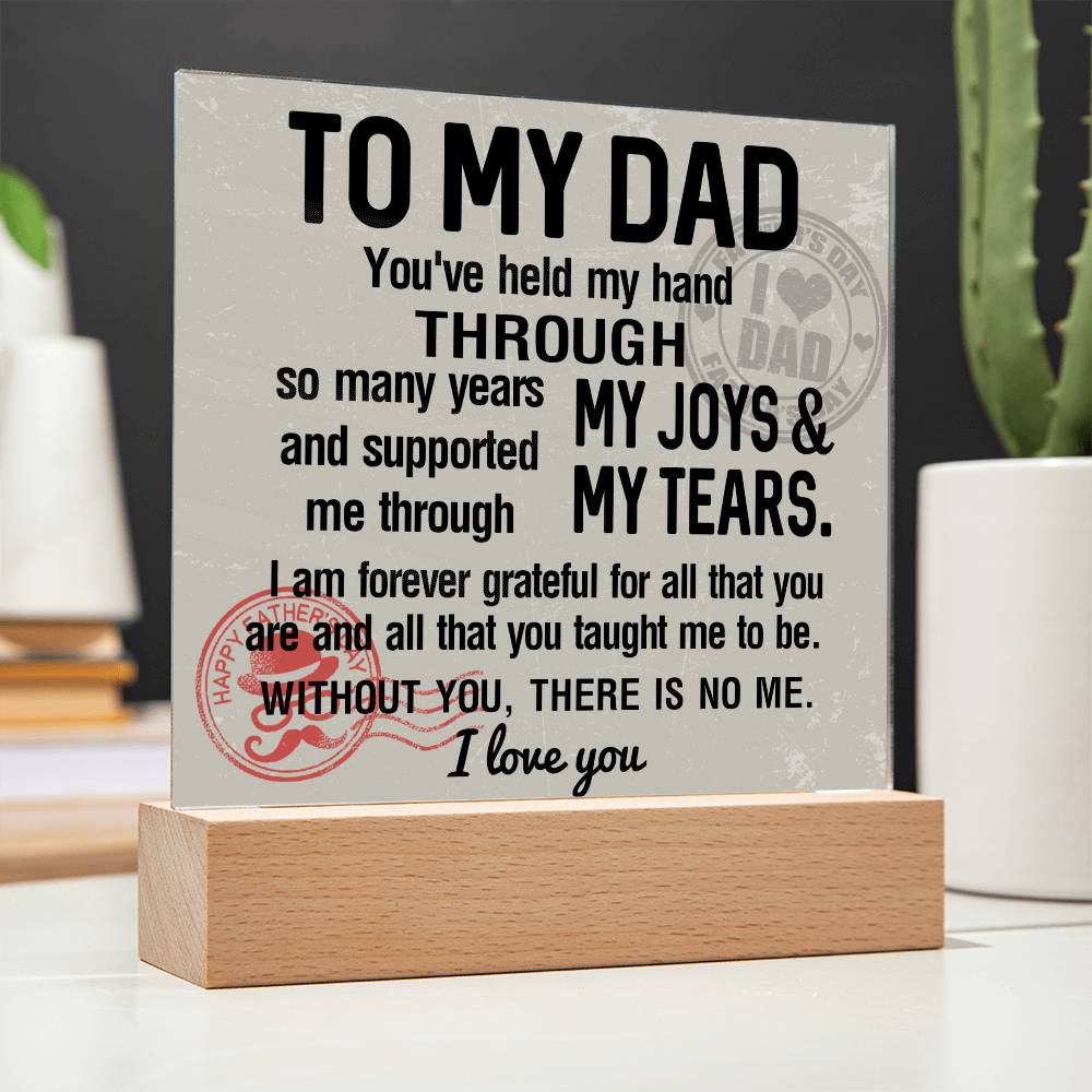 Gift For Dad-Held My Hand-Acrylic Plaque