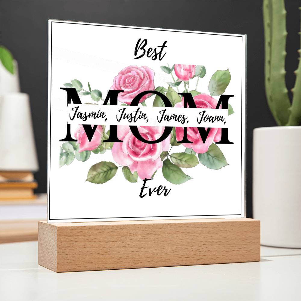 Gift for Mom-Best Mom Ever Personalize Names
