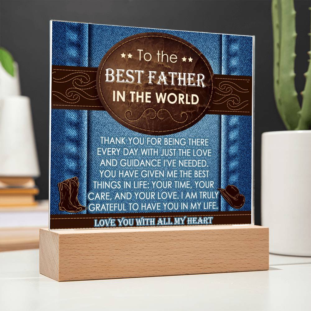 Gift for Dad-All My Heart-Square Acrylic Plaque