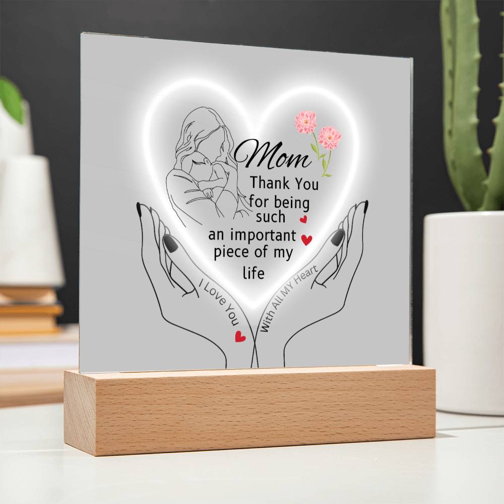 Gift For Mom "thank You"-Plaque