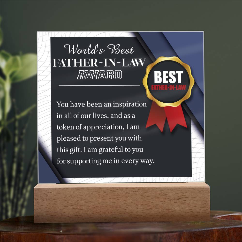 Gift for Father N Law-The World Award-Plaque