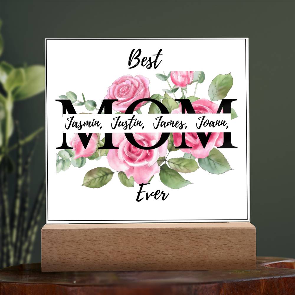 Gift for Mom-Best Mom Ever Personalize Names