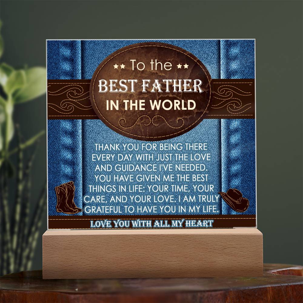 Gift for Dad-All My Heart-Square Acrylic Plaque