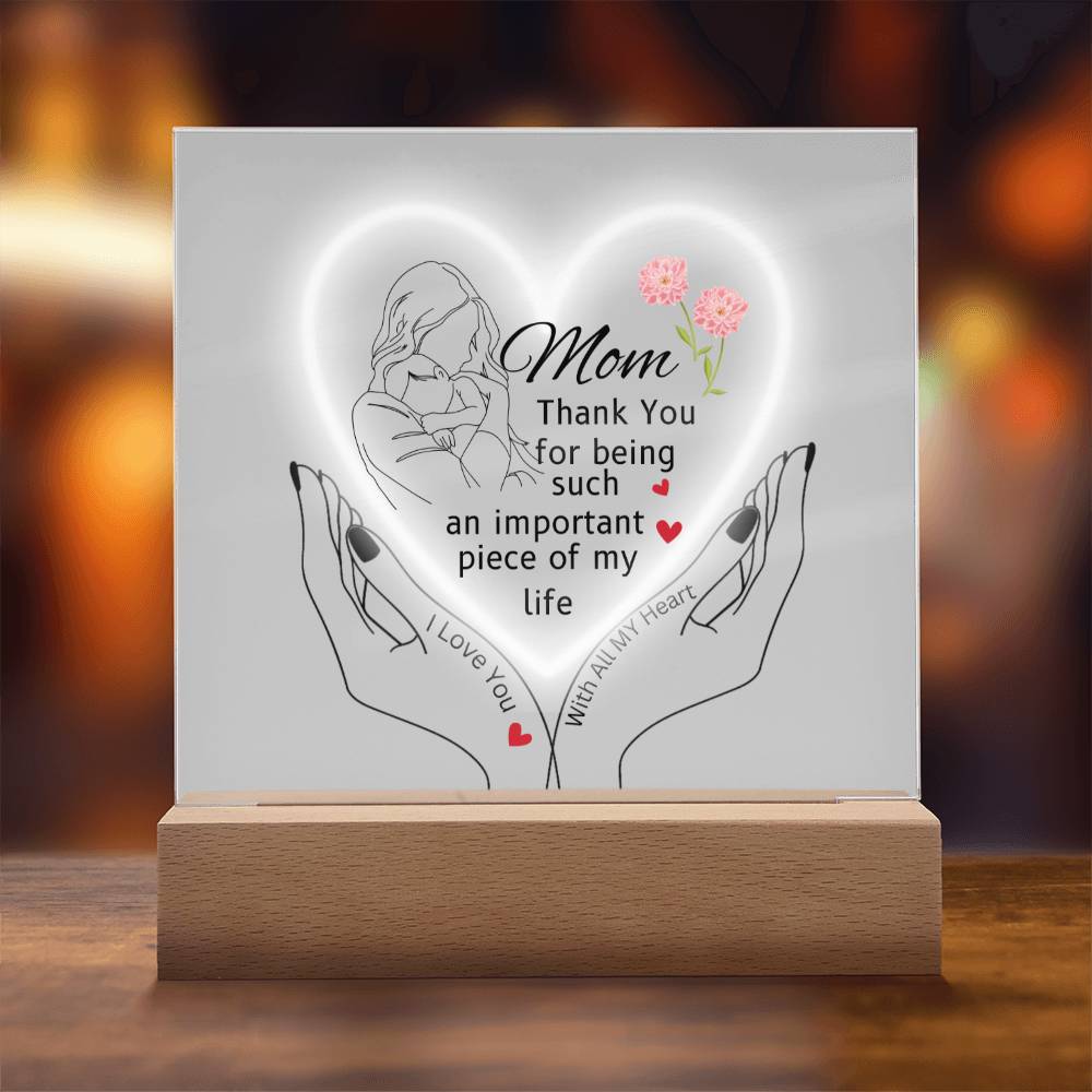 Gift For Mom "thank You"-Plaque