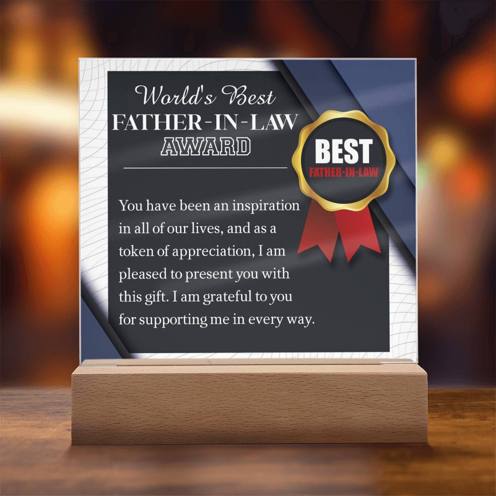Gift for Father N Law-The World Award-Plaque