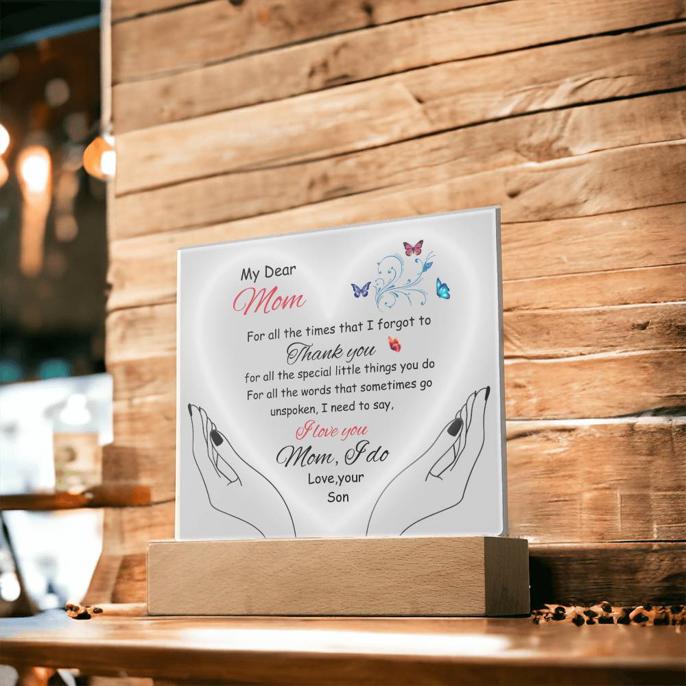 Gift For Mom Fr. Son- "Thank You"