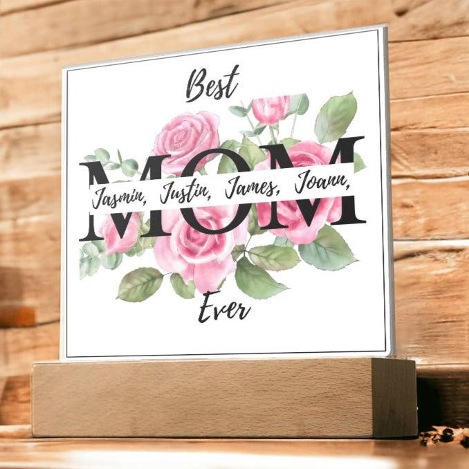 Gift for Mom-Best Mom Ever Personalize Names