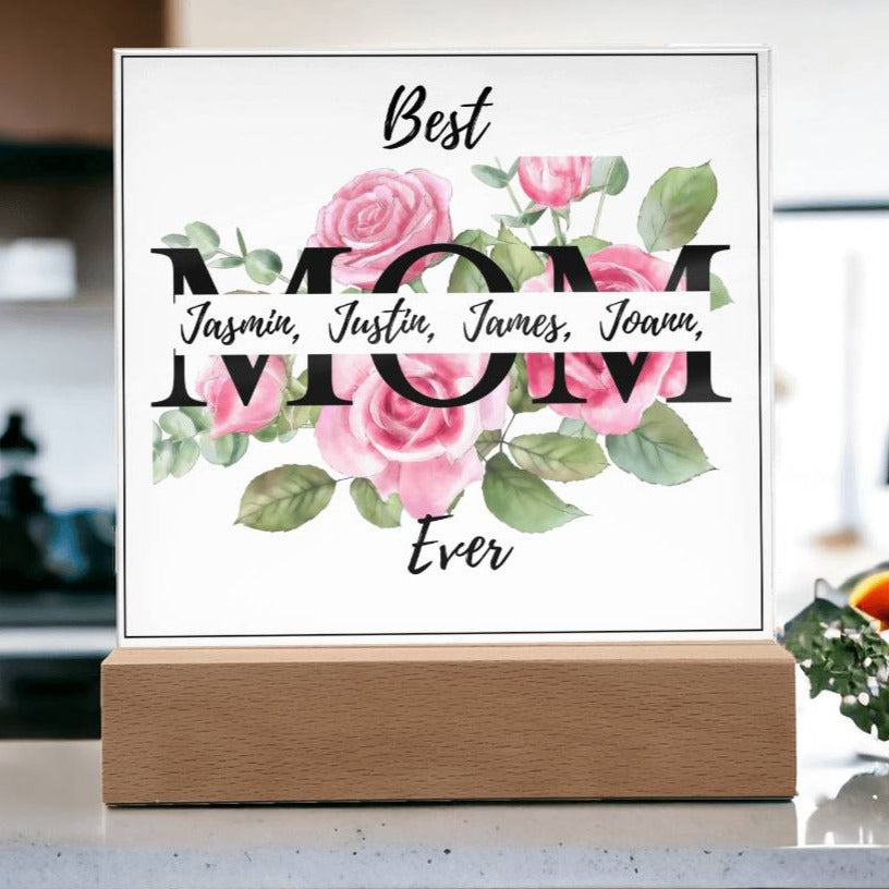 Gift for Mom-Best Mom Ever Personalize Names